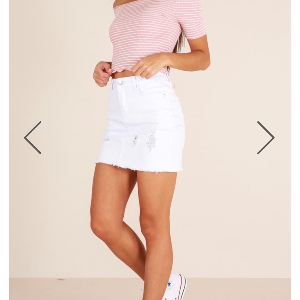 White Denim Skirt